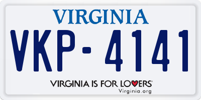 VA license plate VKP4141