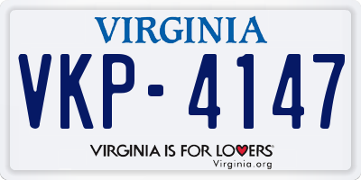 VA license plate VKP4147
