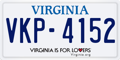 VA license plate VKP4152