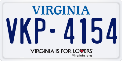 VA license plate VKP4154