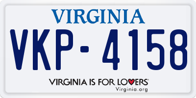 VA license plate VKP4158