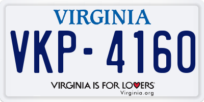 VA license plate VKP4160