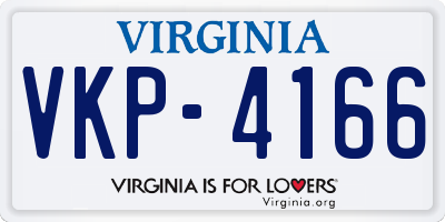 VA license plate VKP4166