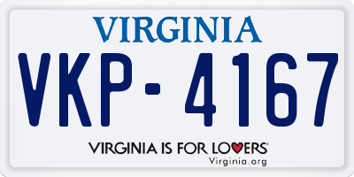 VA license plate VKP4167