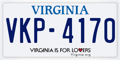 VA license plate VKP4170