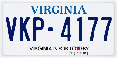 VA license plate VKP4177