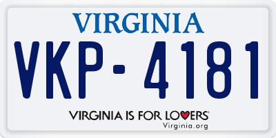VA license plate VKP4181