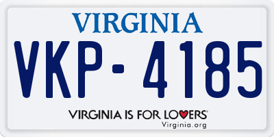 VA license plate VKP4185