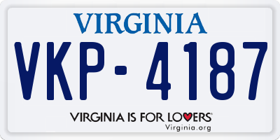 VA license plate VKP4187