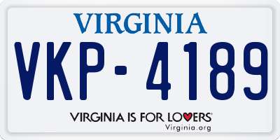 VA license plate VKP4189