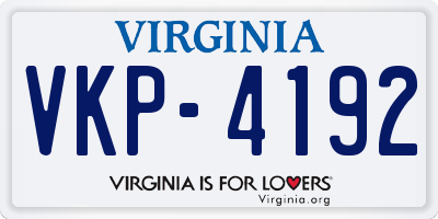 VA license plate VKP4192