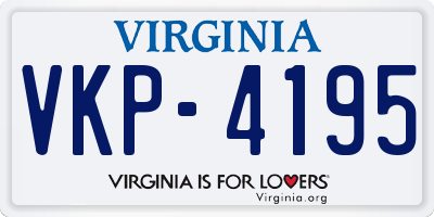 VA license plate VKP4195
