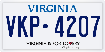 VA license plate VKP4207