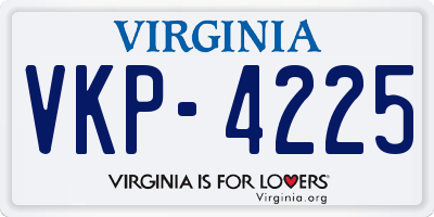 VA license plate VKP4225