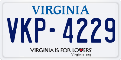 VA license plate VKP4229