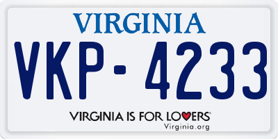 VA license plate VKP4233