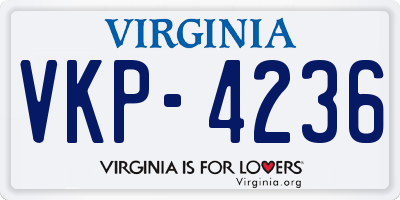 VA license plate VKP4236