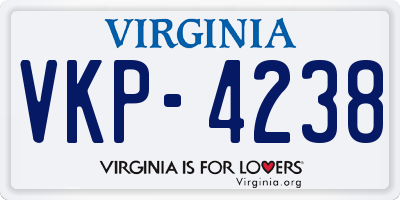 VA license plate VKP4238