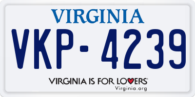 VA license plate VKP4239