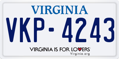 VA license plate VKP4243
