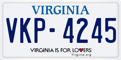 VA license plate VKP4245