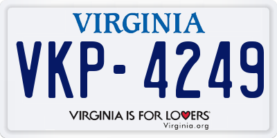 VA license plate VKP4249