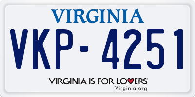 VA license plate VKP4251