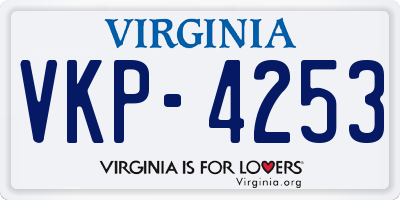 VA license plate VKP4253
