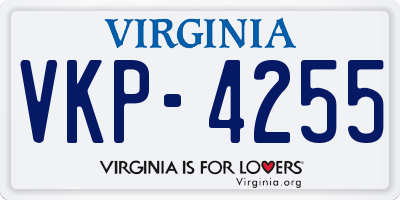 VA license plate VKP4255
