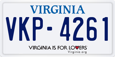 VA license plate VKP4261