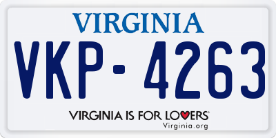 VA license plate VKP4263