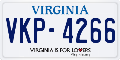 VA license plate VKP4266