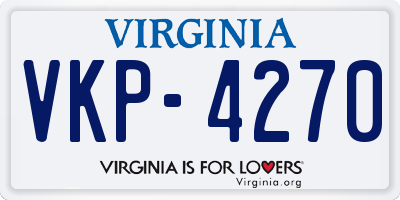 VA license plate VKP4270