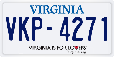 VA license plate VKP4271