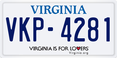 VA license plate VKP4281