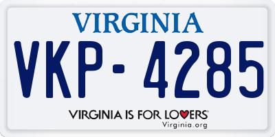 VA license plate VKP4285