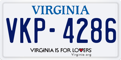 VA license plate VKP4286