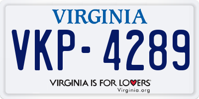 VA license plate VKP4289