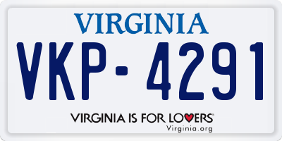 VA license plate VKP4291