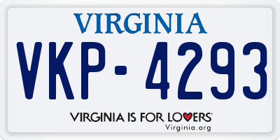VA license plate VKP4293