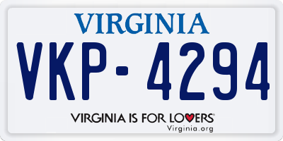VA license plate VKP4294
