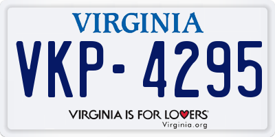VA license plate VKP4295