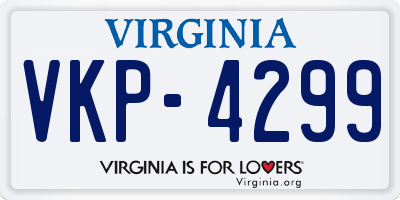 VA license plate VKP4299
