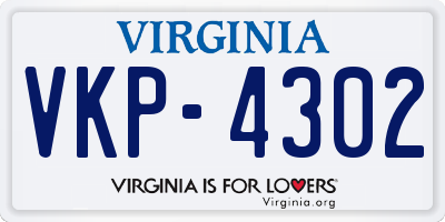 VA license plate VKP4302