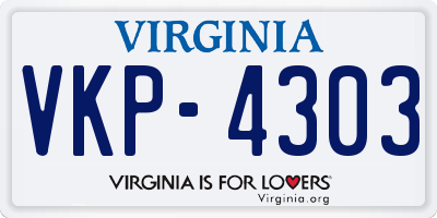 VA license plate VKP4303