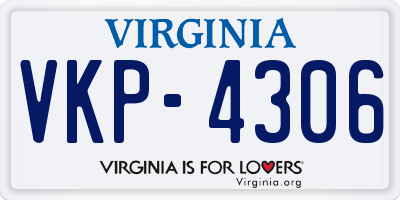 VA license plate VKP4306