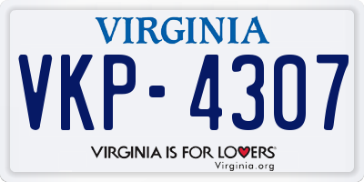 VA license plate VKP4307
