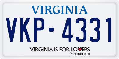 VA license plate VKP4331