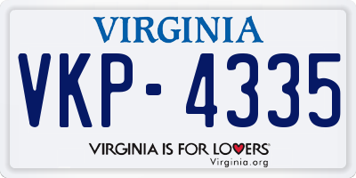 VA license plate VKP4335