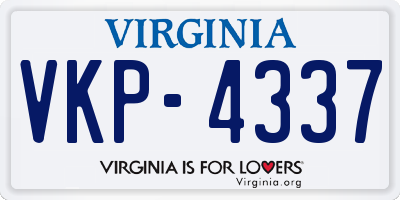 VA license plate VKP4337